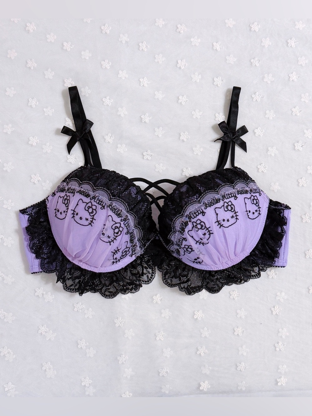 US-34C,36B SANRIO Hello Kitty Japanese Authentic Limited Embroidery Wireless Bra